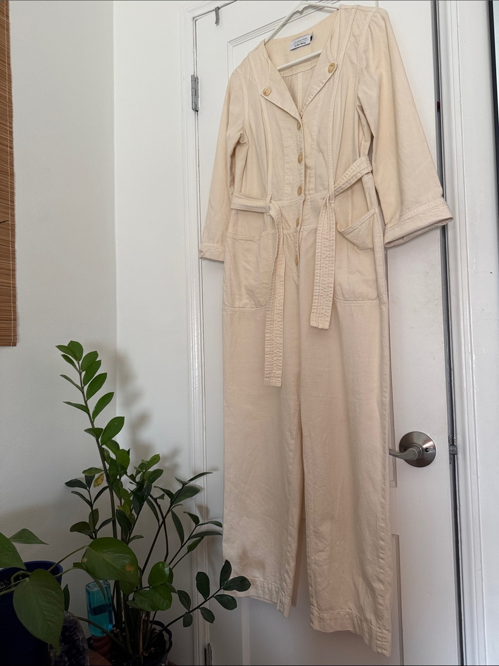 & Other Stories Cream Utility Belted Jumpsuit